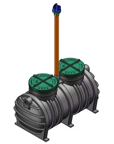 Non Powered Domestic Sewage Treatment System 500L/D Wastewater Purification Tank 